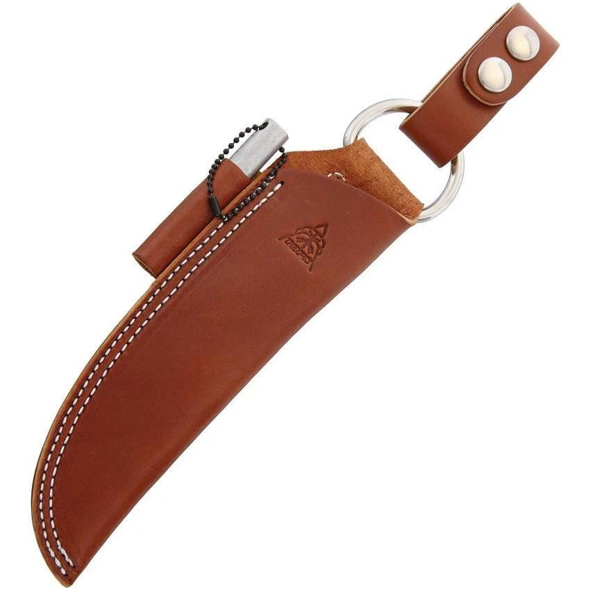 TOPS Bushcraft Sheath Brown Leather TPSHLBUSHBRN by Black Country Outdoor