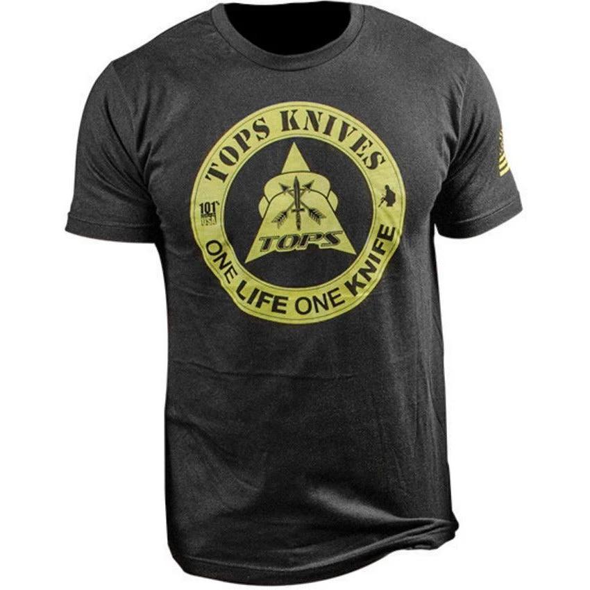 TOPS T-Shirt One Life One Knife M TS-1LBLK MEDIUM by Black Country Outdoor