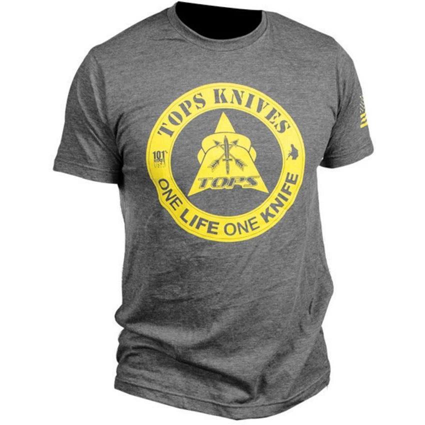 TOPS T-Shirt One Life One Knife XXL TS-1LCHA XXL by Black Country Outdoor