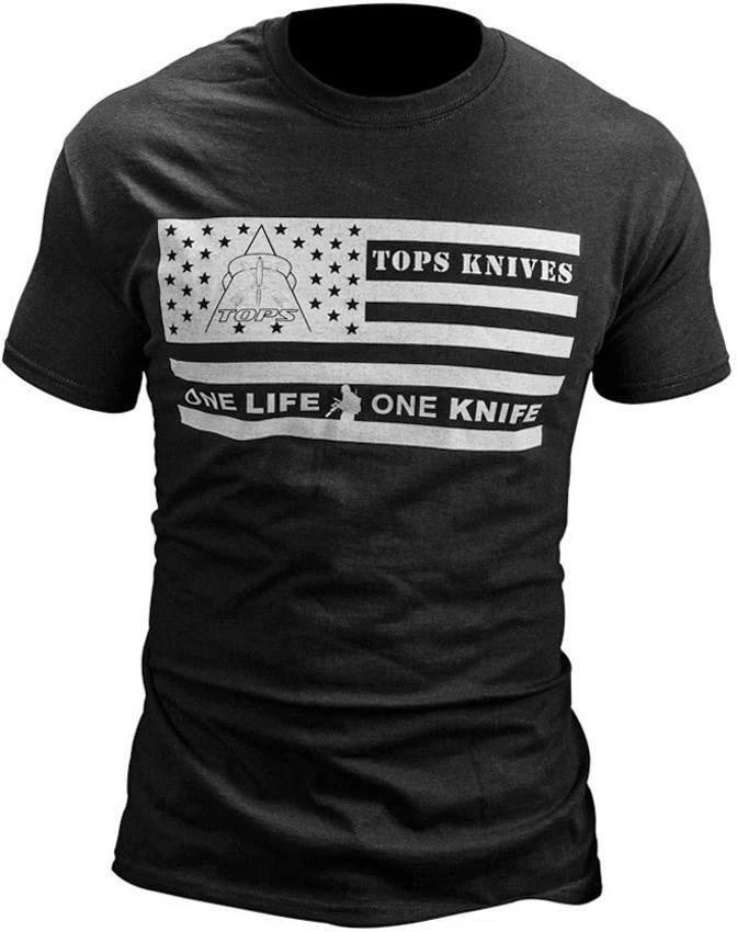 TOPS T-Shirt Flag Logo Black Medium TSFLAGBLK MEDIUM by Black Country Outdoor