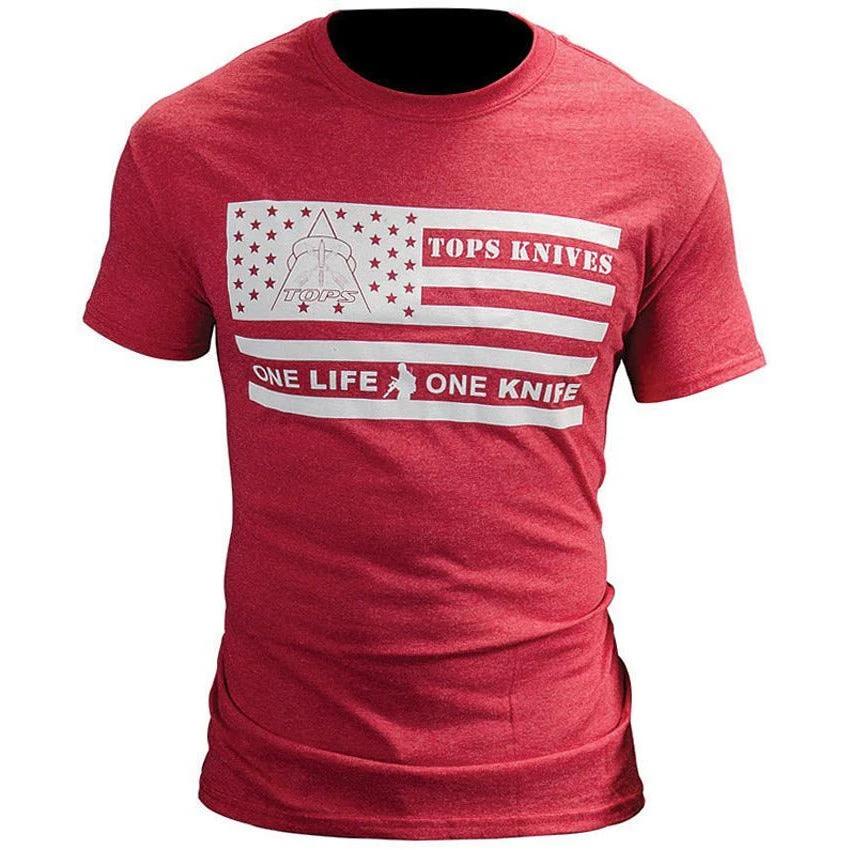 TOPS T-Shirt Flag Logo Red XXL TS-FLAGRED-XXL by Black Country Outdoor