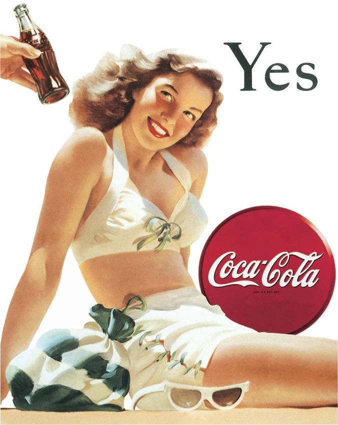 Tin Signs Coke Yes White Bathing Suit 1056 by Tin Signs