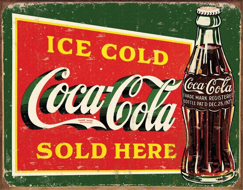 Tin Signs Coke Ice Cold Green 1393 by Tin Signs