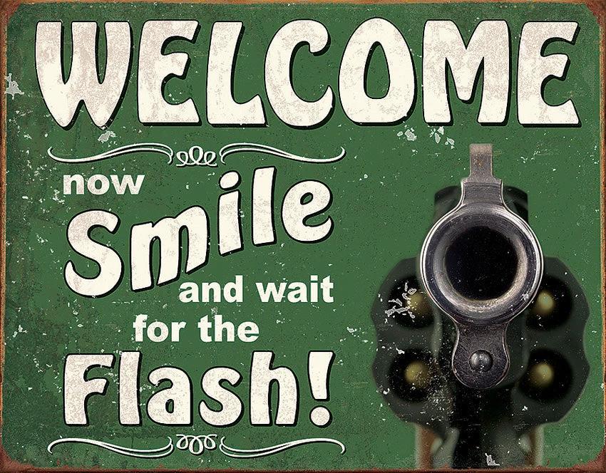 Tin Signs Smile For Flash 2129 by Tin Signs