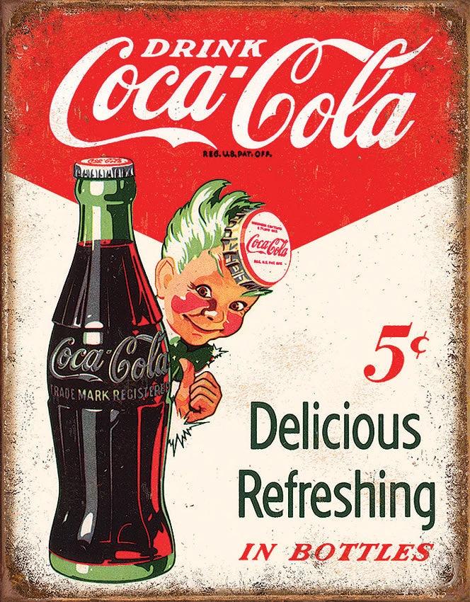 Tin Signs Coke Boy 5 Cents 2168 by Tin Signs