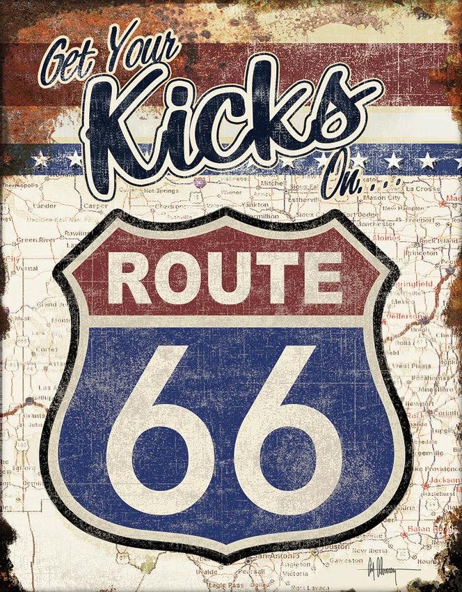 Tin Signs Your Kicks Route 66 Sign 2411 by Tin Signs