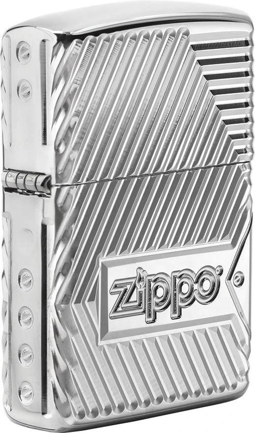 Zippo Armor® Bolts Design High Polish Chrome Windproof Lighter by Zippo