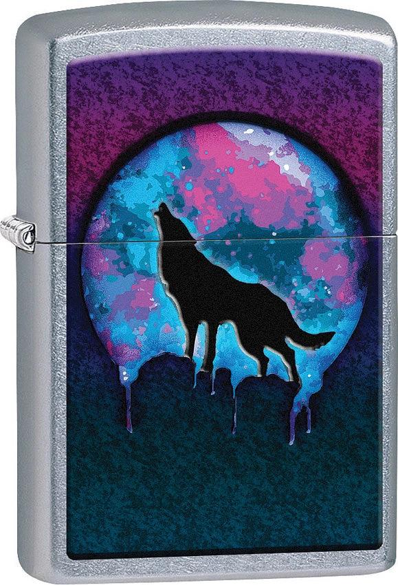 Zippo 15257 Wolf Moon Design Lighter – Street Chrome by Zippo