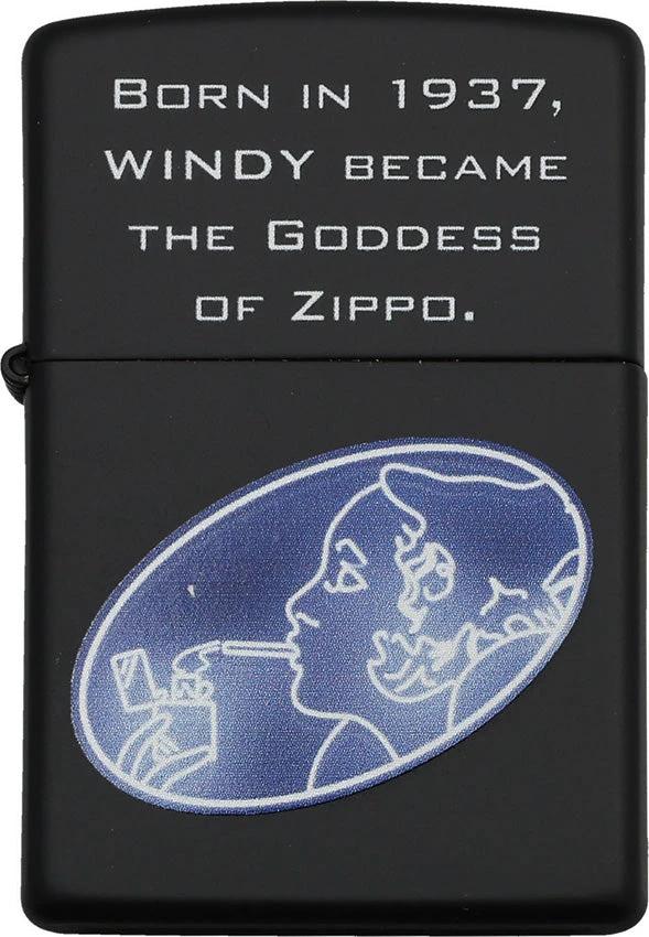Zippo Windy Lighter – Black Matte (Model 41795) by Zippo