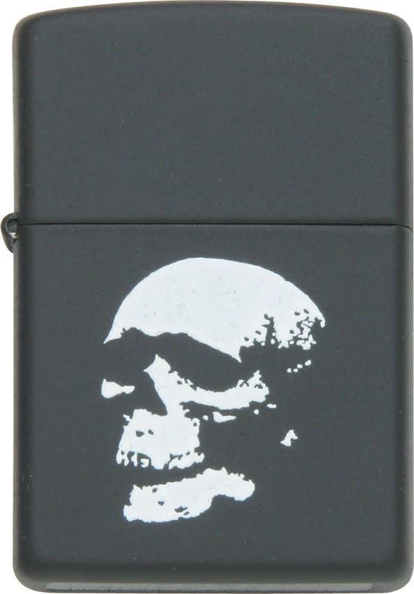 Zippo Skull Logo Lighter – Black Matte Finish (Model 81068) by Zippo