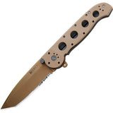 CRKT M16 Big Dog M16-14D Desert Tan AUS-8 Tanto Folder With AutoLAWKS Safety For EDC Enthusiasts Four Position Carry by CRKT