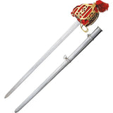 India Made Scottish Broadsword - Unsharpened 33 Inch Blade With Brass Basket Hilt And Leather Handle by India Made