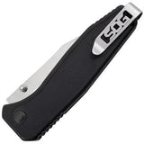 SOG Flare SAT Satin Assisted Opening Tactical Pocket Knife 8Cr13MoV 3.5in Blade Black GRN Handle EDC by SOG