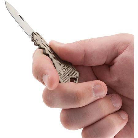 SOG Key Knife KEY102 CP Compact Lockback Keychain Knife For Everyday Carry Brass Tone Stainless by SOG