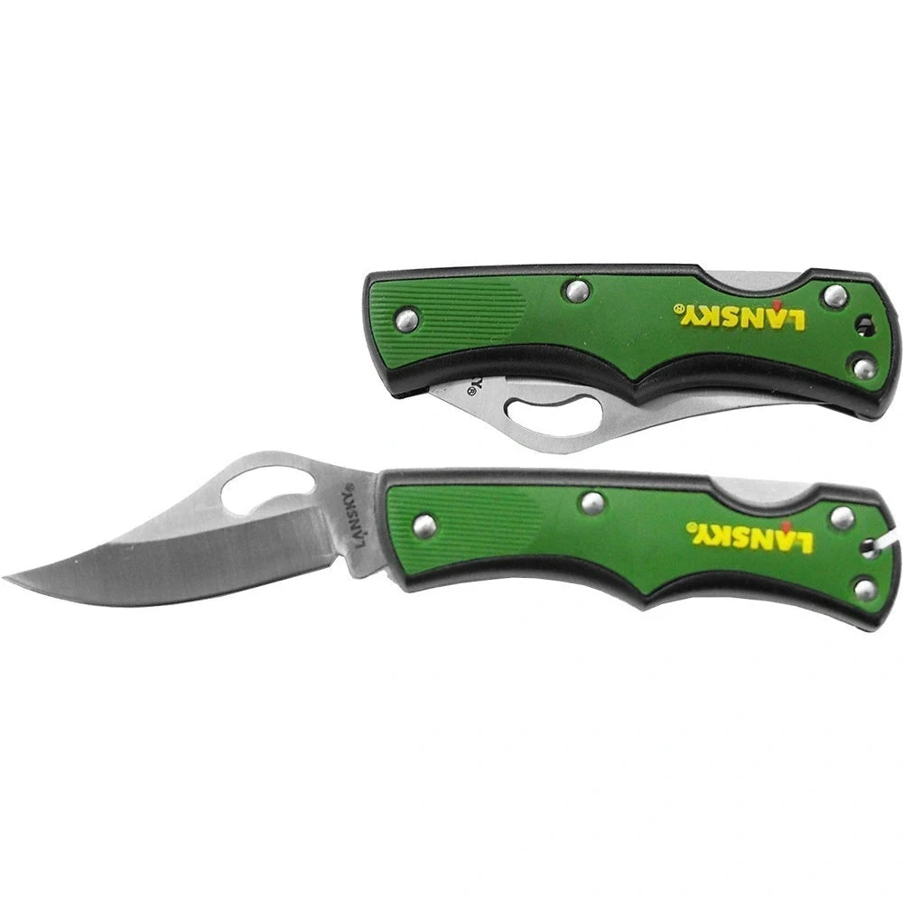 Lansky Small Lock Back Knife Green Handle for Everyday Carry Enthusiasts Durable Secure Lockback by Lansky