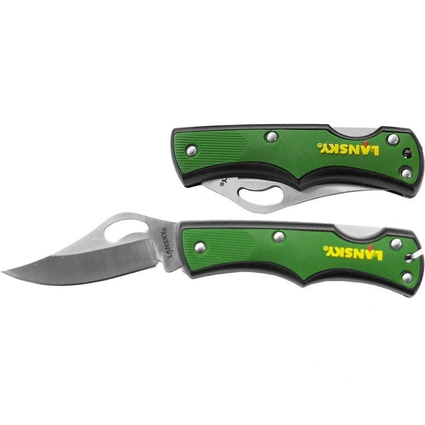 Lansky Small Lock Back Knife Green Handle for Everyday Carry Enthusiasts Durable Secure Lockback by Lansky
