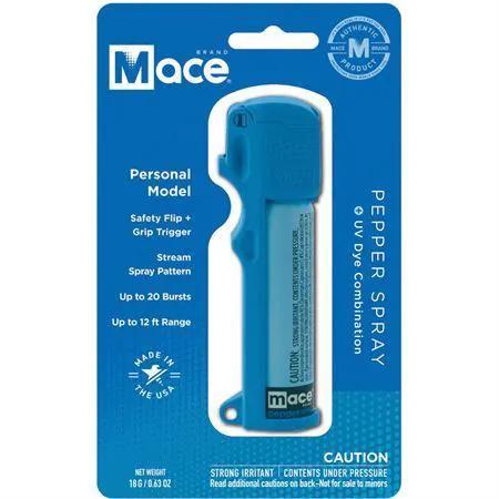 Mace Personal Pepper Spray Blue - Ten Percent OC Pepper With UV Dye, Up To 20 Bursts, 12 Foot Range by Mace
