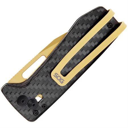 SOG Ultra XR Lock Carbon Gold EDC Knife With CPM S35VN Blade And Carbon Fiber Handle by SOG