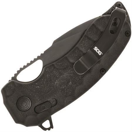 SOG Kiku LTE XR Lock Knife with Black TiNi CTS-XHP Blade, Extended Tang, Canvas Micarta Handle, EDC Tactical by SOG