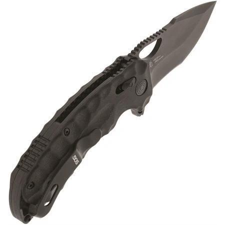 SOG Kiku LTE XR Lock Knife with Black TiNi CTS-XHP Blade, Extended Tang, Canvas Micarta Handle, EDC Tactical by SOG
