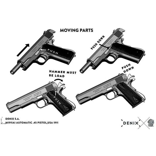 Denix 1911 Gold Automatic Pistol 22-5312 by Denix