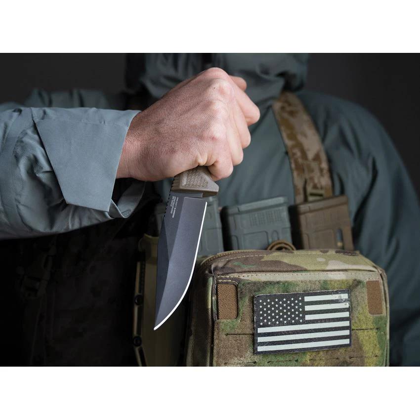 SOG Recondo FX Tactical Knife With TiNi Coated 440C Blade FDE Sheath MOLLE Belt Kit For Outdoor Survivalists by Sog