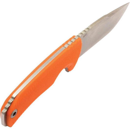 SOG Tellus FX Fixed Blade Knife For Outdoors Orange Textured GRN Handle Full Tang 9in Overall UMS Compatible Sheath by Sog