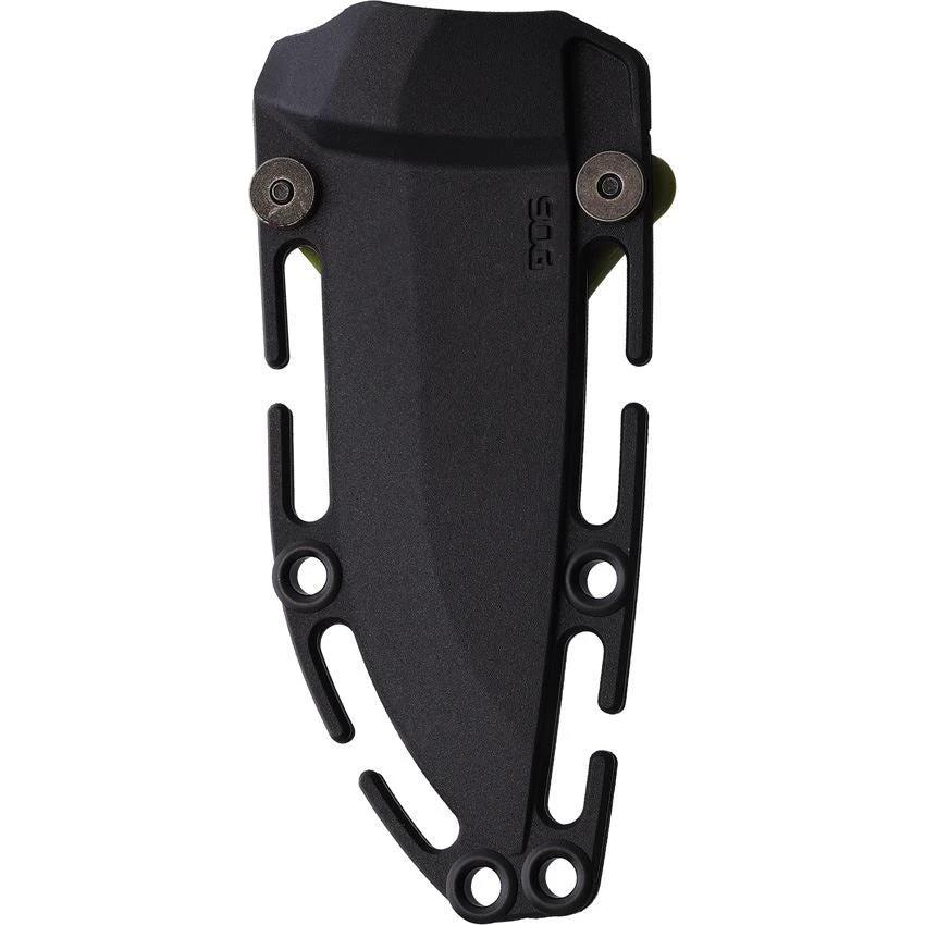 SOG Aegis FX Fixed Blade Knife For Outdoors Survivalists 3.75in Stonewash Satin Blade Green GRN Handle MOLLE Sheath by Sog
