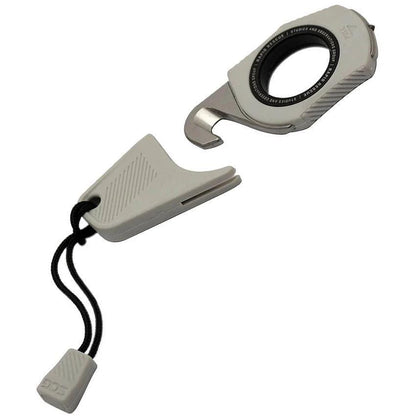 SOG Rapid Rescue Knife Gray With Green GRN Handles Finger Ring Quick Deploy Sheath For First Responders by Sog