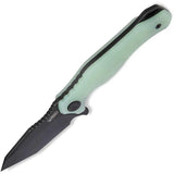Kubey Golf EDC Fixed Blade Jade KU230D - AUS-10A Stainless Tanto With Jade G10 Handle by Kubey