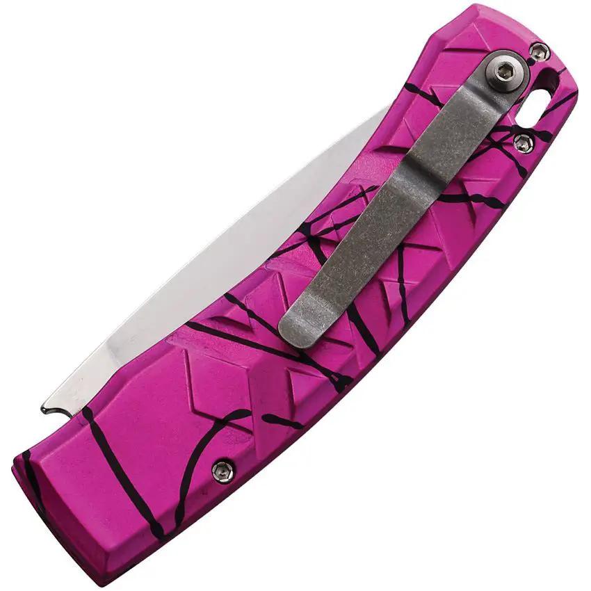 Piranha Knives Auto X Button Lock Pink P-14PK by Piranha Knives