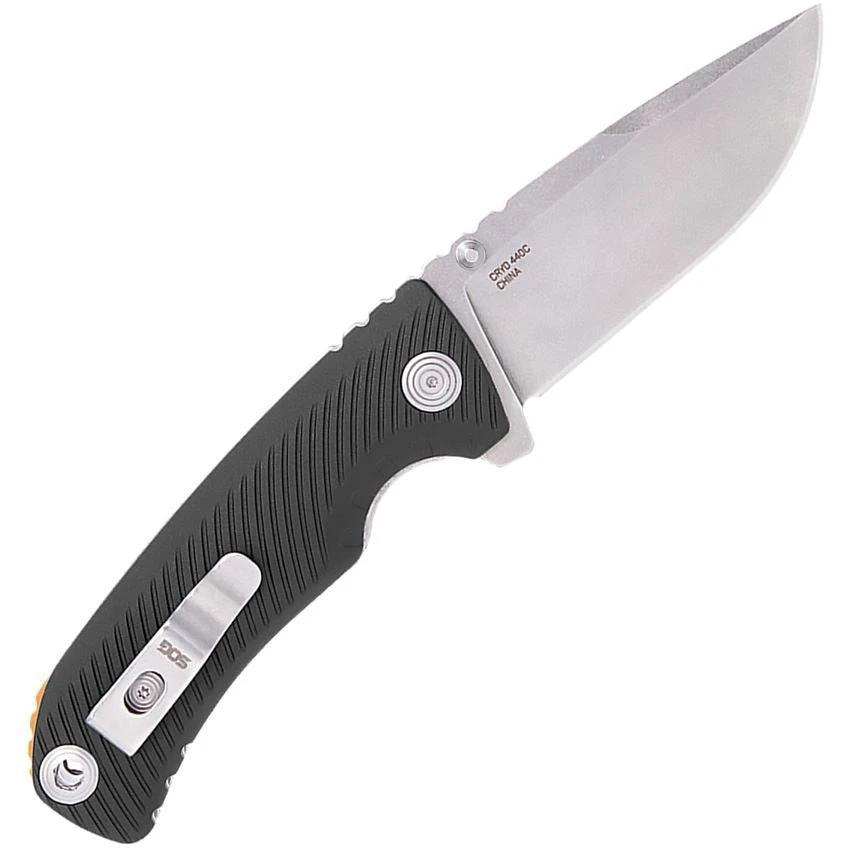 SOG Tellus ATK Linerlock Rugged Assisted Opening Knife for EDC Fans 3.25in Blade Stonewash 440 Stainless by Sog