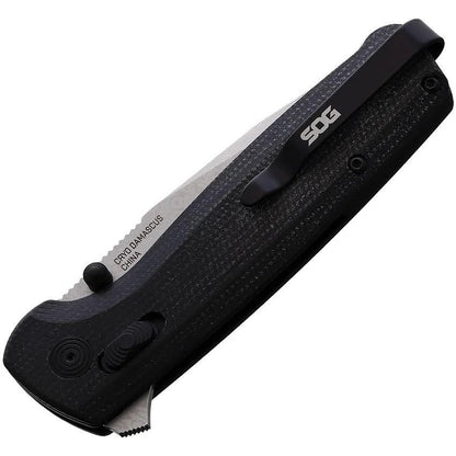 SOG Terminus XR-Lock Damascus Folder Knife For EDC Enthusiasts, 3-Inch Blade, Carbon Fiber G10 Handle by Sog