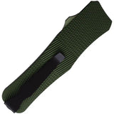 Mantis Auto OTF Stiletto - Automatic Opening Green Checkered Aluminum Handle Knife by Mantis