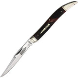 Marbles Toothpick - Brown Checkered Bone Handle With Stainless Mirror Finish Long Clip Blade by Marbles