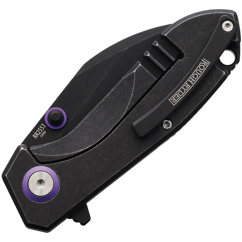 Rough Rider Tattoo Series Framelock Purple Knife For Tattoo Artists With Pocket Clip by Rough Rider
