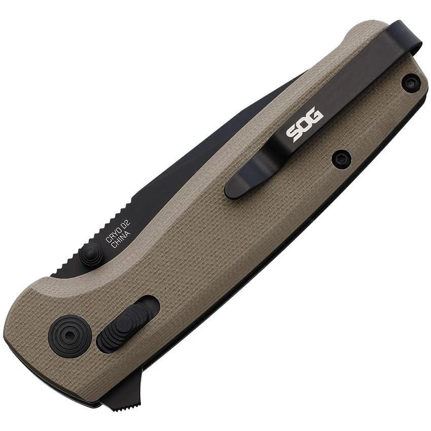 SOG Terminus XR Lock Knife Three Inch D2 Blade Four And A Quarter Inch Closed Tan G10 Handle EDC Tactical by SOG