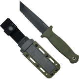 Demko Armiger 4 Fixed Blade Tanto Knife With Serrated 80CrV2 Blade Full Tang MOLLE Sheath For Tactical Outdoors by Demko