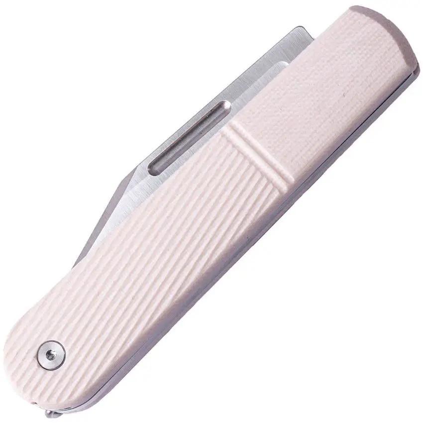Real Steel Barlow RB5 Slip Joint Knife Ivory G10 Handle With Satin Bohler N690 Blade And Pocket Clip For EDC by Real Steel