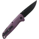 SOG Adventure Lockback Knife Purple Handle 3 In Black PVD Blade For Outdoor EDC Enthusiasts by SOG