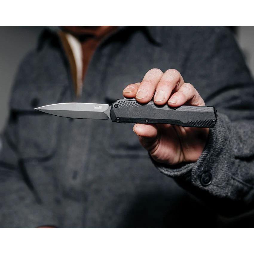 Kershaw Auto Livewire OTF Knife MagnaCut Spear Point Blade Black PVD 3.25 Inch Aluminum Handle EDC Pro by Kershaw