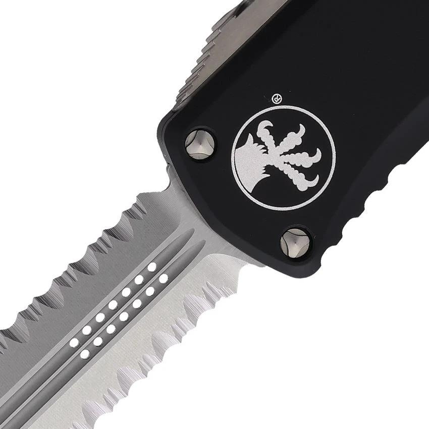 Microtech Auto Hera DE OTF Knife Stonewash Blade Black Aluminum Handle for EDC Enthusiasts by Microtech