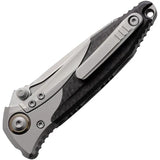 Microtech Socom Bravo Mini Framelock Knife Bead Blast Tanto Gray Titanium Handle Carbon Fiber Inlay For EDC by Microtech