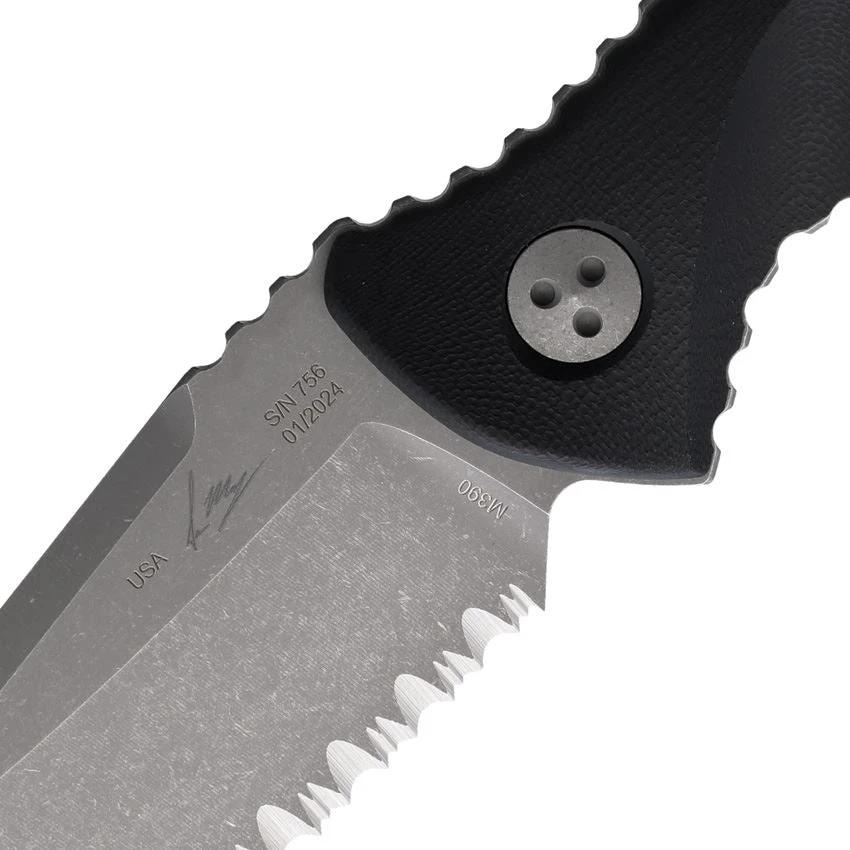 Microtech Socom Alpha Mini Warcom Knife Serrated 3.75in Blade Carbon Fiber Handle Extended Tang Tactical EDC by Microtech