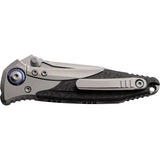 Microtech Socom Bravo Mini Framelock Knife 260M-7CFTI With Gray Titanium Handle Carbon Fiber Inlay For EDC Pros Elite by Microtech