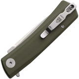 Cobratec Serpent Linerlock Knife 4 Inch Closed 3 Inch Satin D2 Blade OD Green G10 Handle Extended Pocket Clip EDC Ready by Cobratec Knives