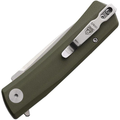 Cobratec Serpent Linerlock Knife 4 Inch Closed 3 Inch Satin D2 Blade OD Green G10 Handle Extended Pocket Clip EDC Ready by Cobratec Knives