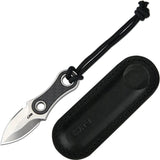 CJRB Knap Fixed Blade Knife With Carbon Fiber Handle Full Tang 3 Inch Satin Double Edge Neck Sheath For EDC Enthusiasts by CJRB