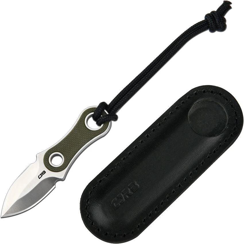 CJRB Knap Fixed Blade Knife 3 Inch Overall AR RPM9 Satin Double Edge Green G10 Full Tang EDC Outdoors by CJRB