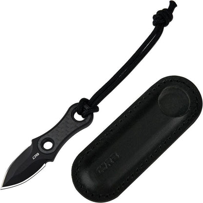 CJRB Knap Fixed Blade Knife Premium Carbon Fiber Handle AR RPM9 3 Inch Full Tang EDC Neck Sheath by CJRB